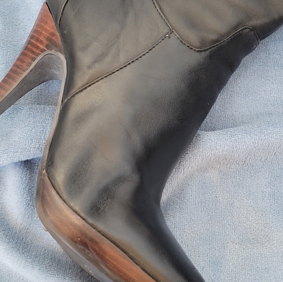 Aldo Florisca Black Leather Knee Hi Boots - Picture 4 of 16